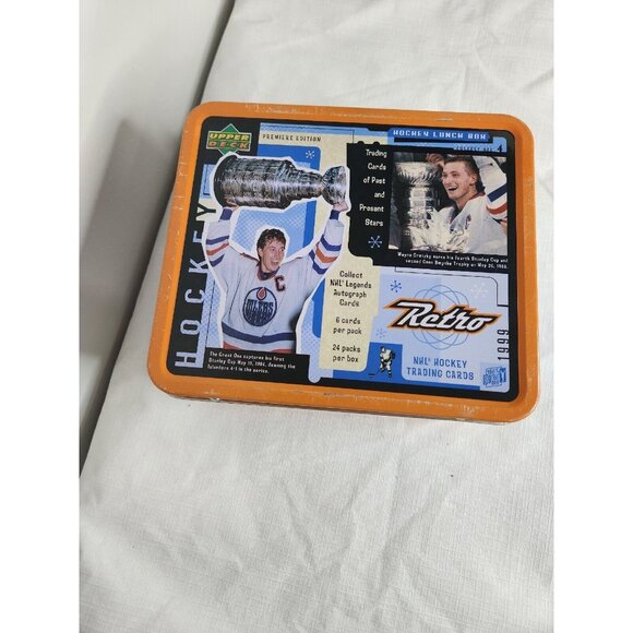 Vintage Wayne Gretzky Upper Deck Premiere Edition Lunch Box 1999 Orange - Picture 2 of 6
